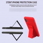 Wholesale iPhone 11 6.1 PU Leather Hand Grip Kickstand Case (Navy Blue)